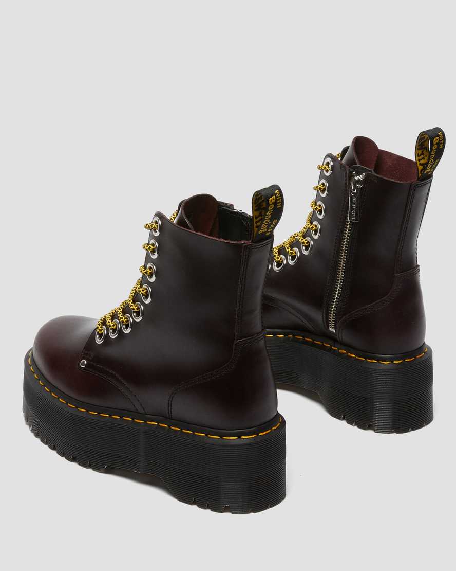 burgundy dr martens jadon max womens platform boots