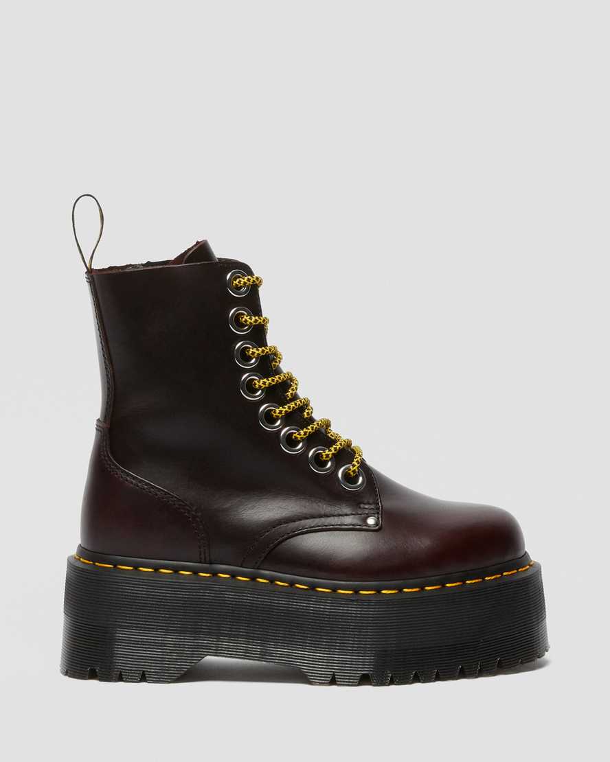 burgundy dr martens jadon max womens platform boots