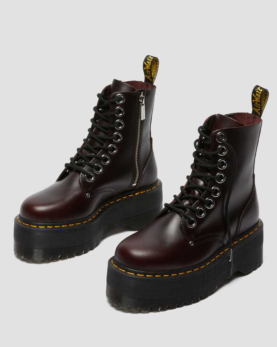 burgundy dr martens jadon max womens platform boots