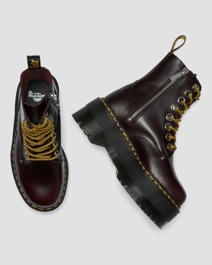 burgundy dr martens jadon max womens platform boots