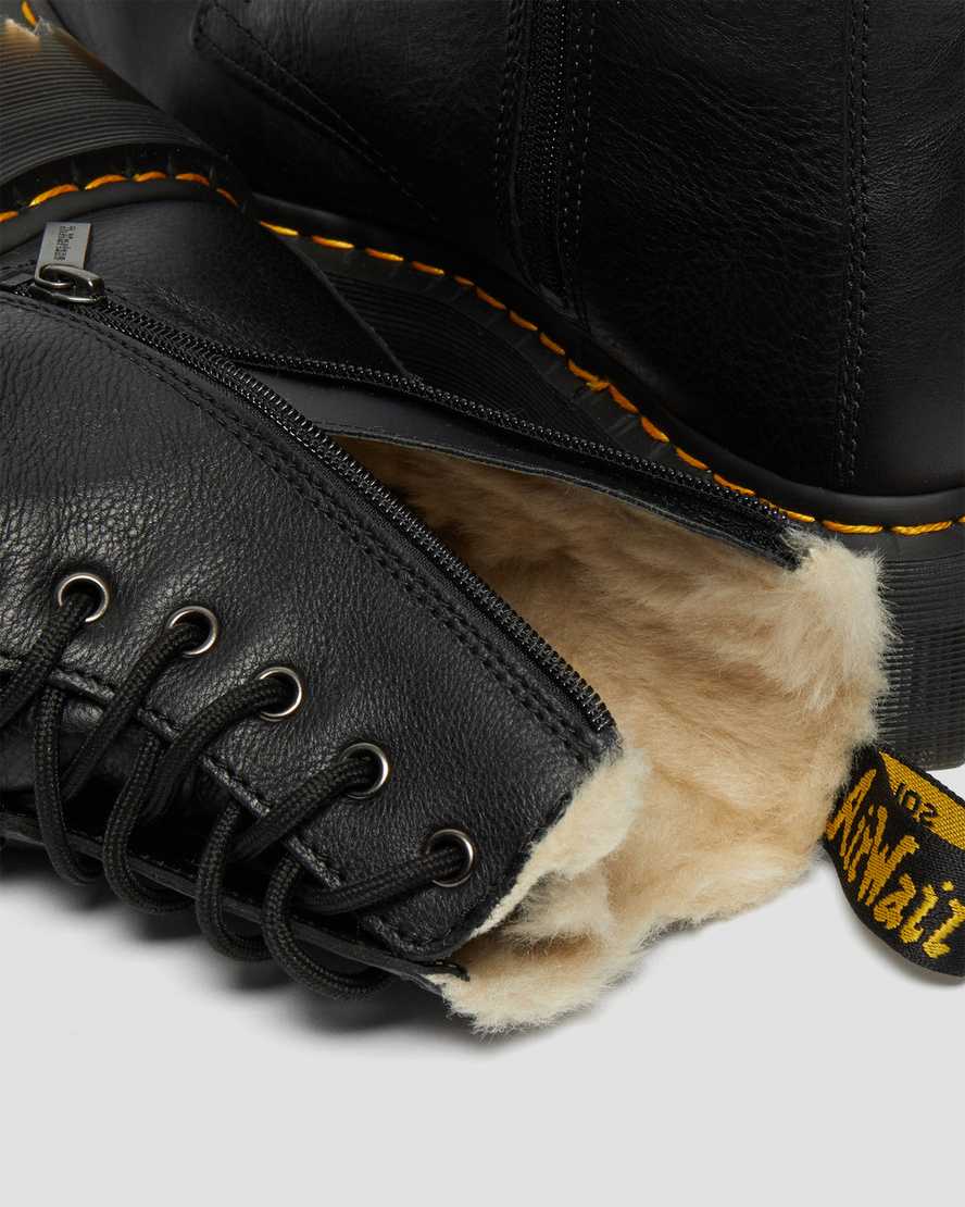 black dr martens jadon faux fur lined womens platform boots