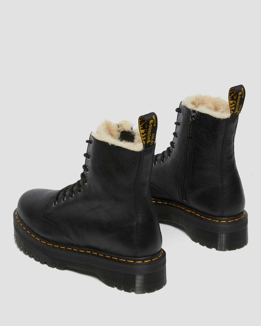 black dr martens jadon faux fur lined womens platform boots