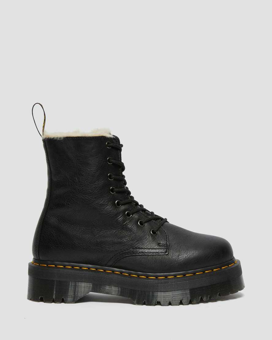 black dr martens jadon faux fur lined womens platform boots
