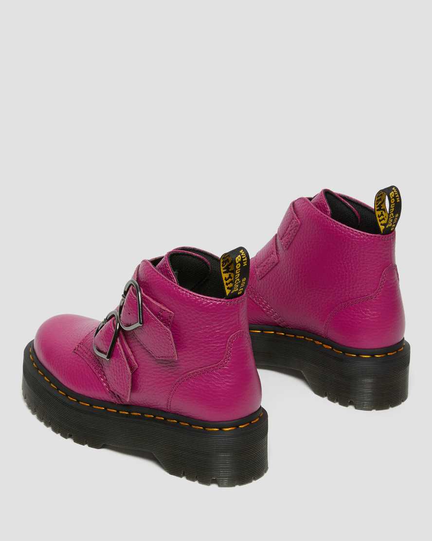 pink dr martens devon heart womens platform boots