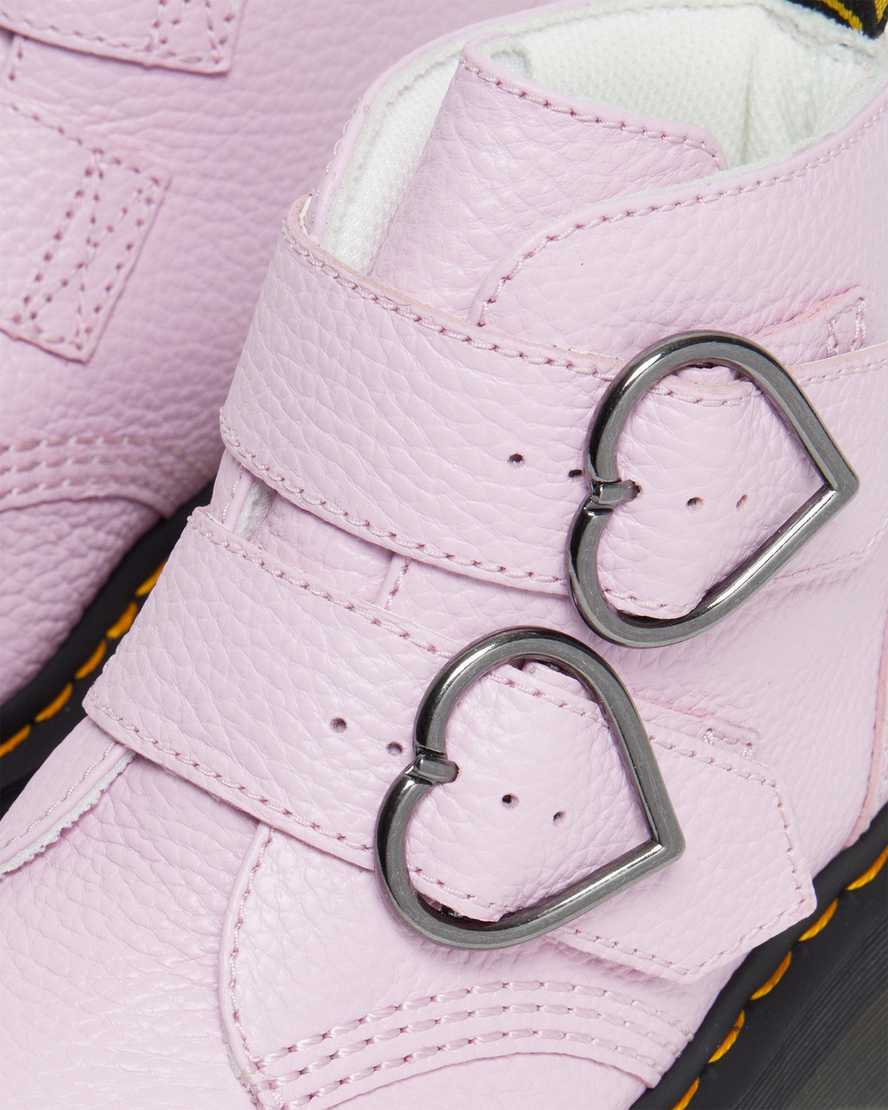 pink dr martens devon heart womens platform boots