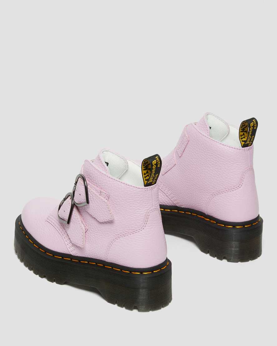 pink dr martens devon heart womens platform boots