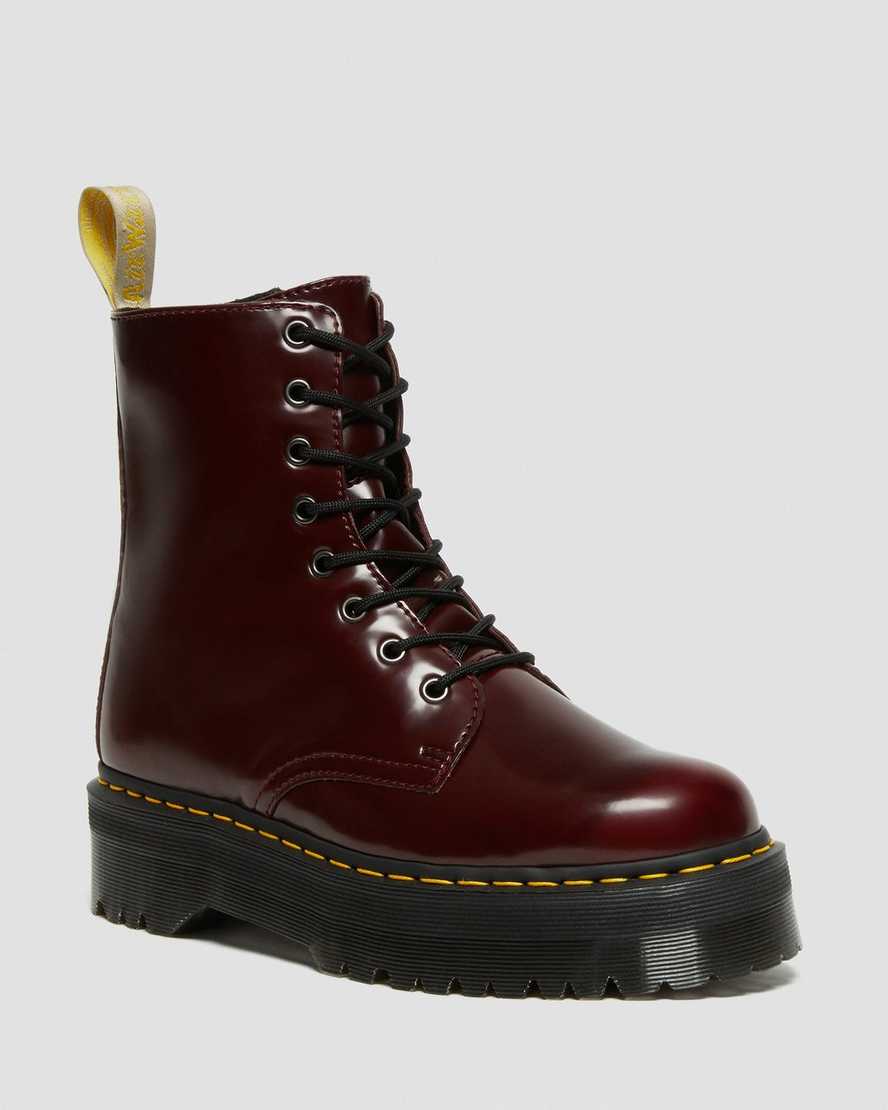 red dr martens jadon ii womens platform boots