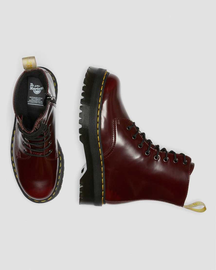 red dr martens jadon ii womens platform boots