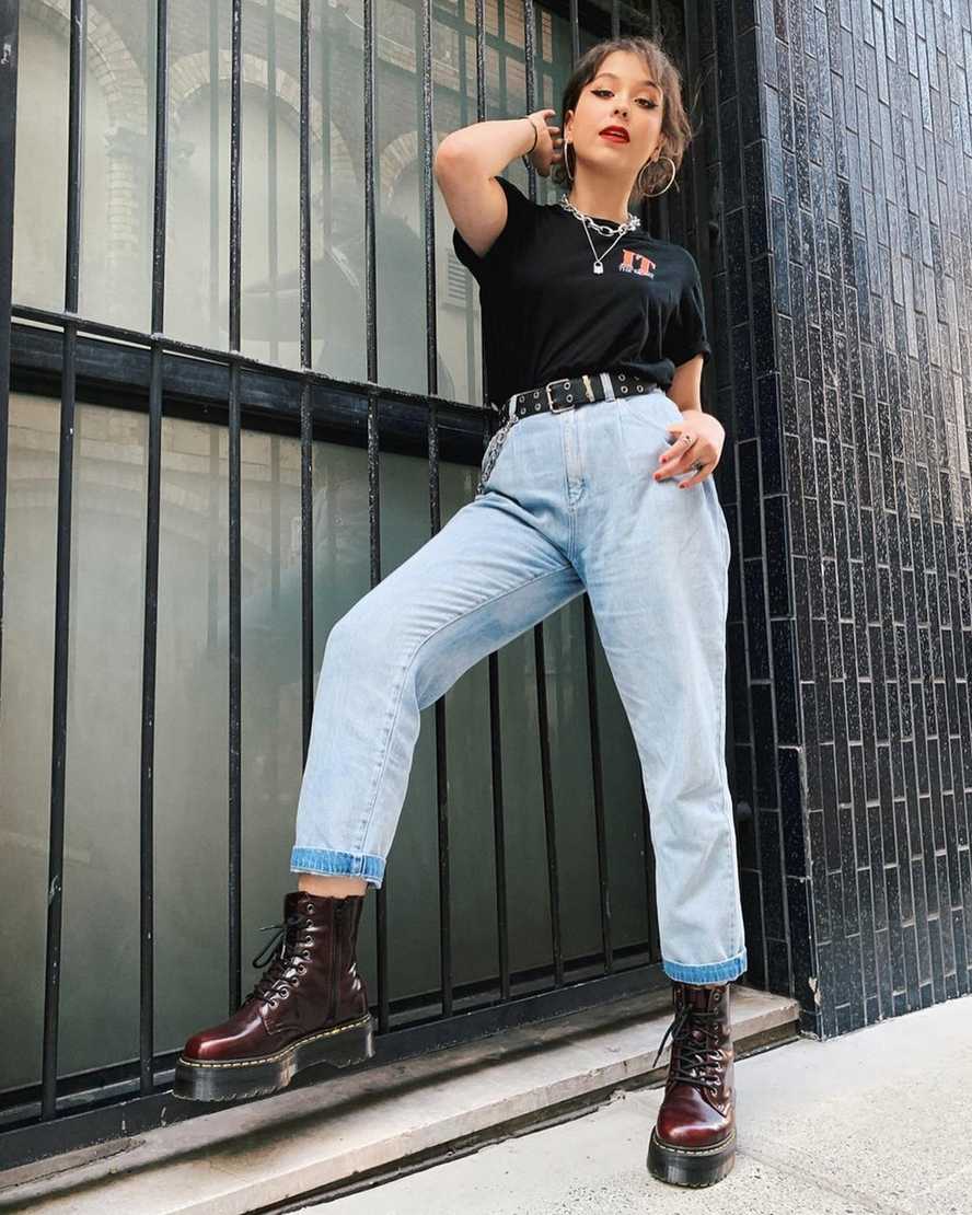red dr martens jadon ii womens platform boots