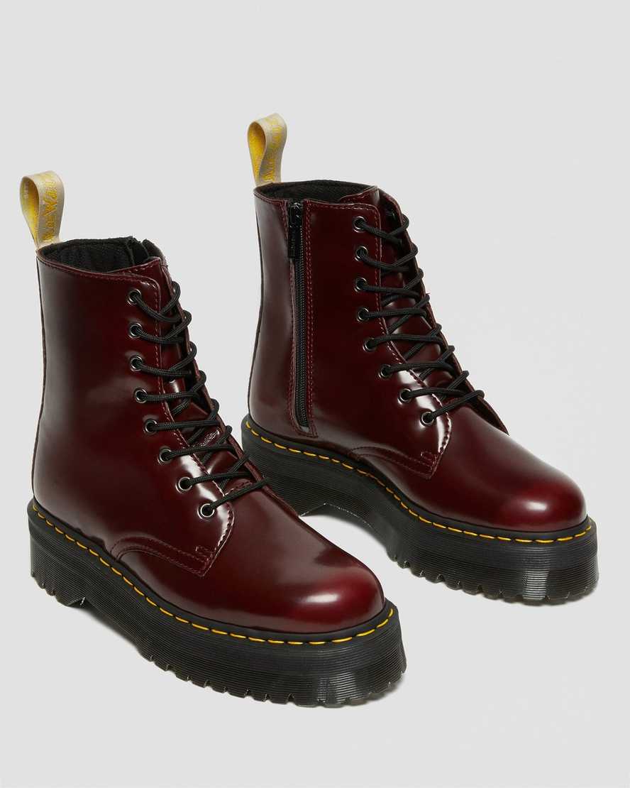 red dr martens jadon ii womens platform boots
