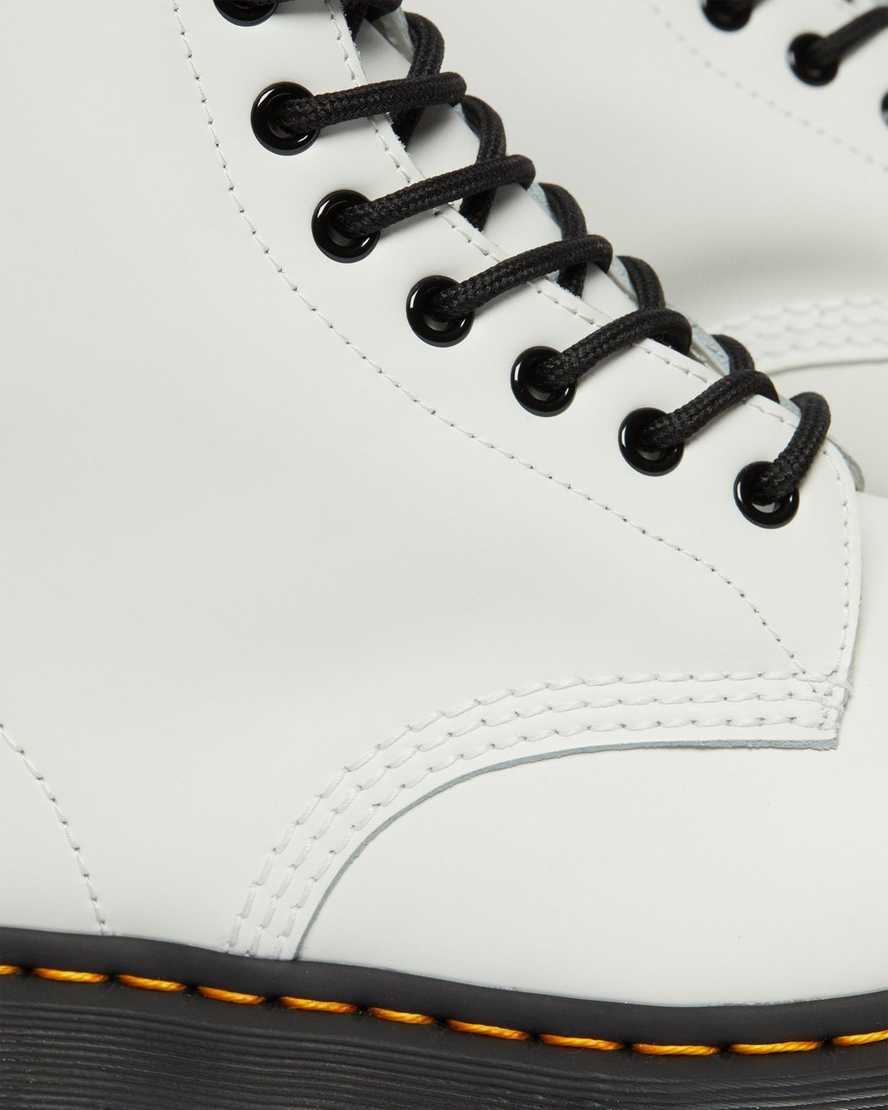 white dr martens 1460 bex smooth womens platform boots