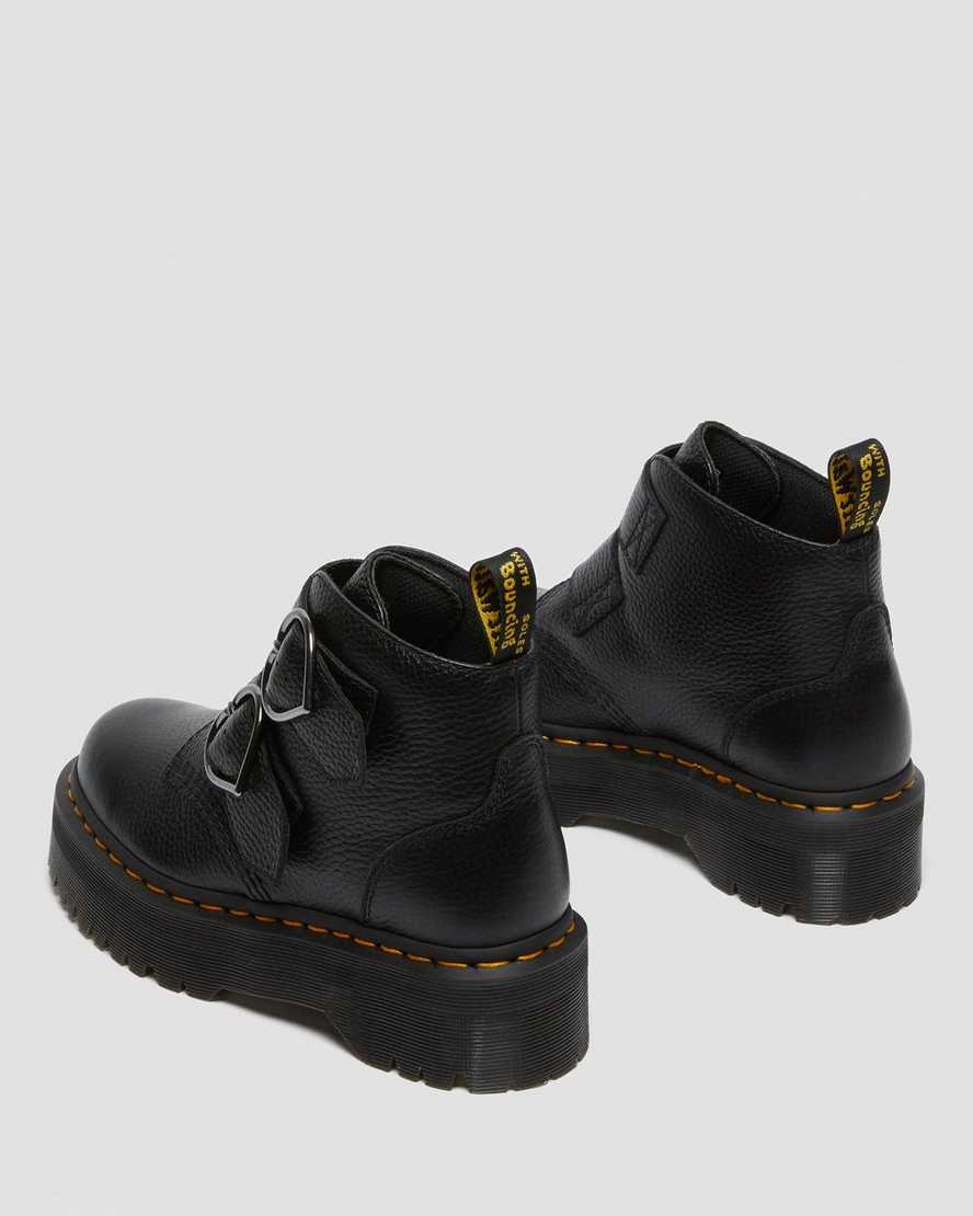black dr martens devon heart womens platform boots