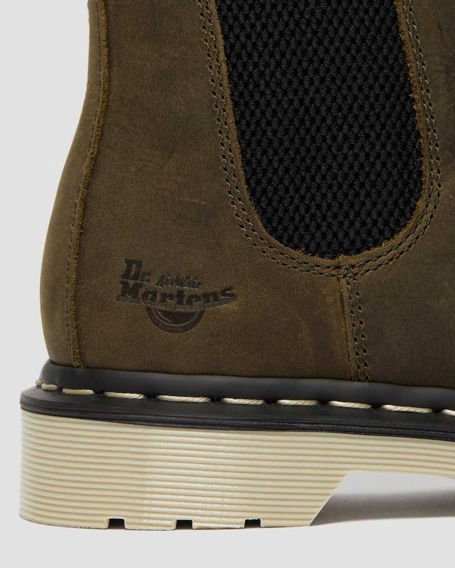 olive dr martens arbor steel toe chelsea womens work boots