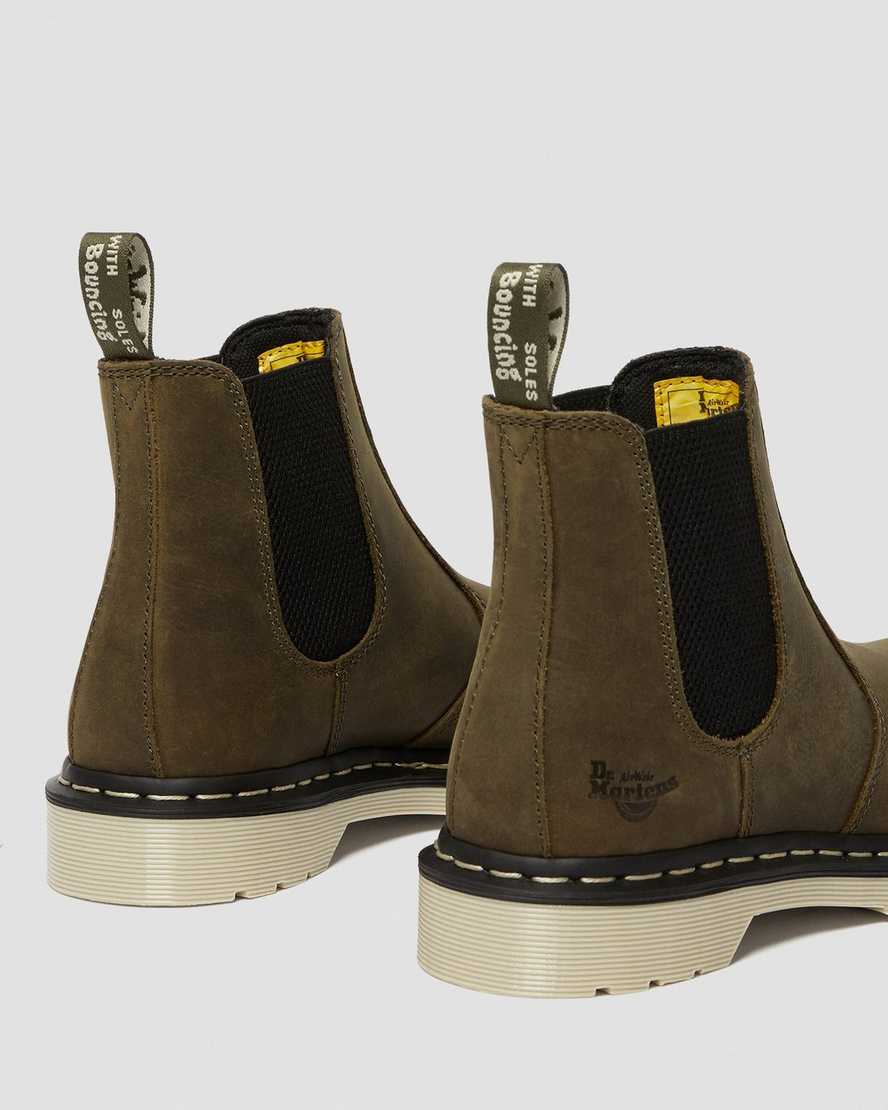 olive dr martens arbor steel toe chelsea womens work boots