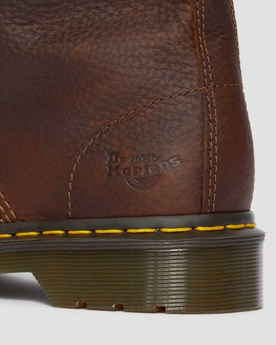brown dr martens maple zip steel toe womens work boots