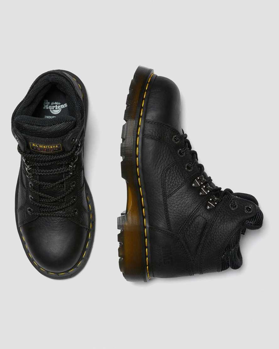 black dr martens ironbridge grizzly steel toe womens work boots