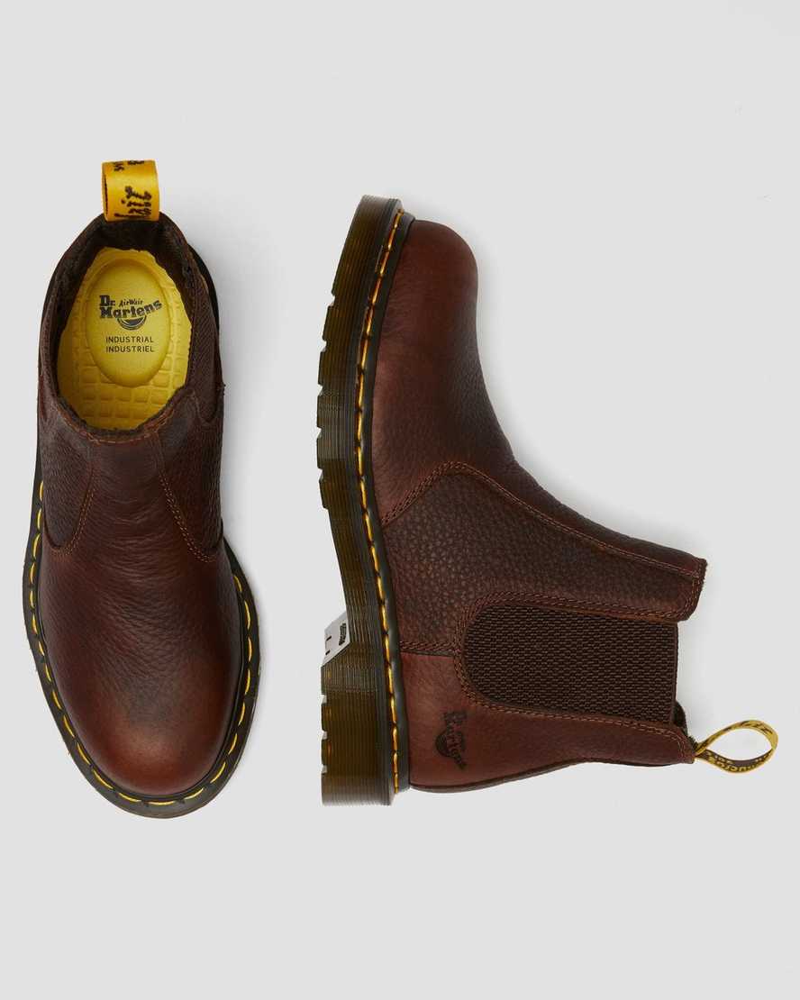 brown dr martens arbor steel toe womens work boots