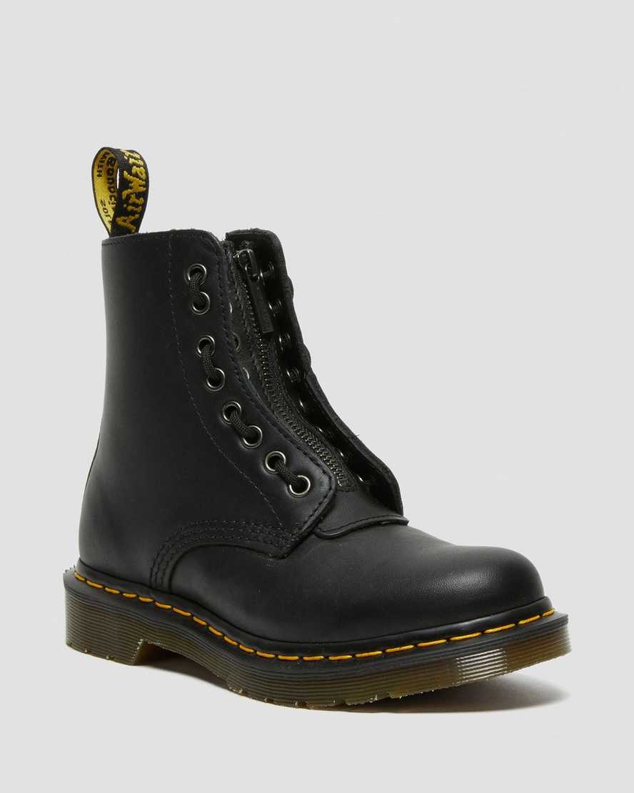 black dr martens 1460 pascal nappa womens zipper boots