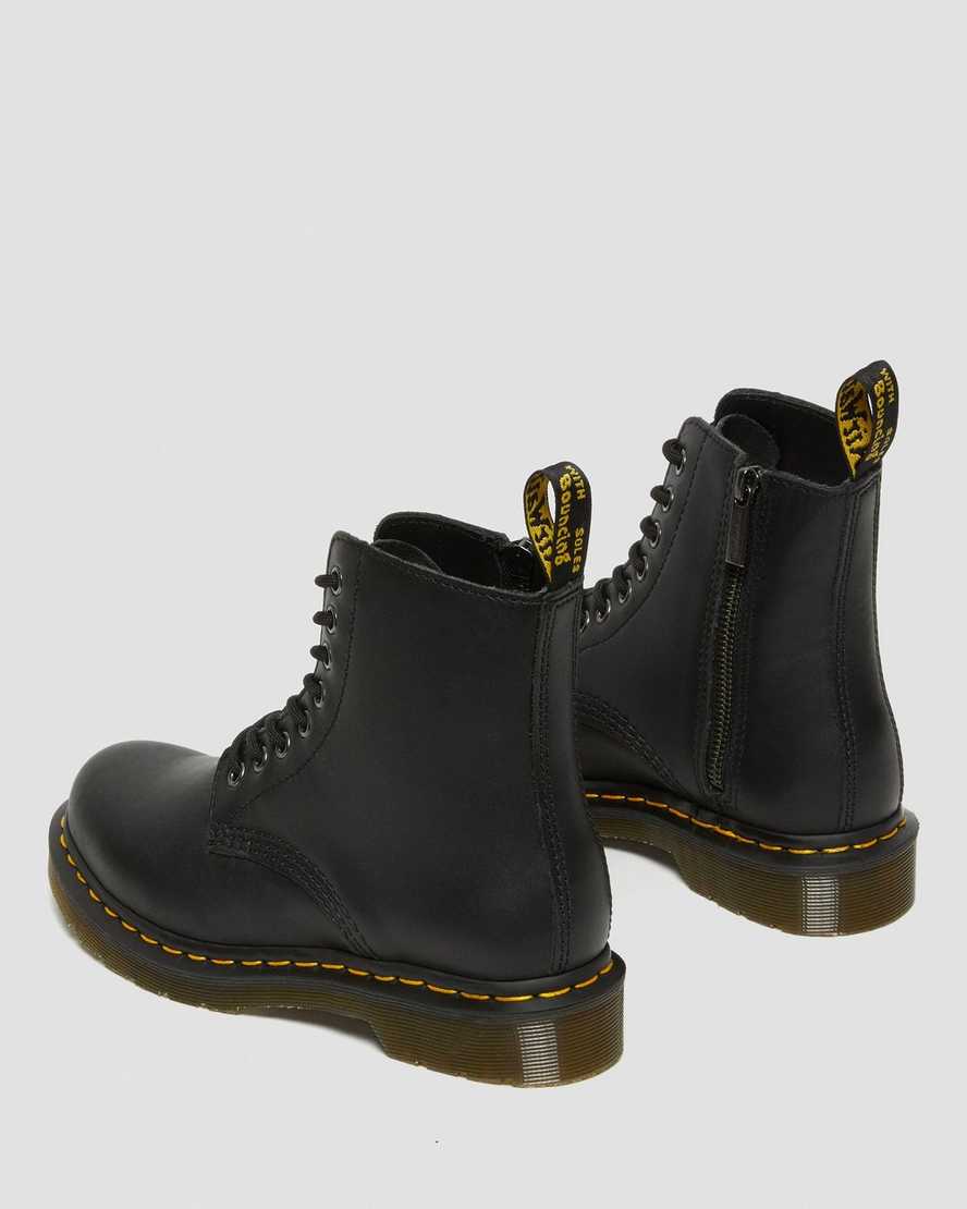 black dr martens 1460 pascal nappa womens zipper boots
