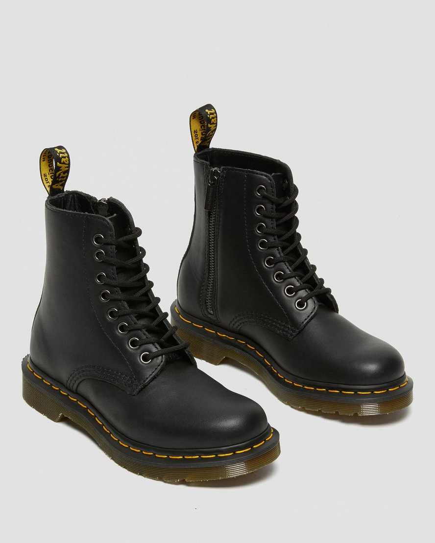 black dr martens 1460 pascal nappa womens zipper boots