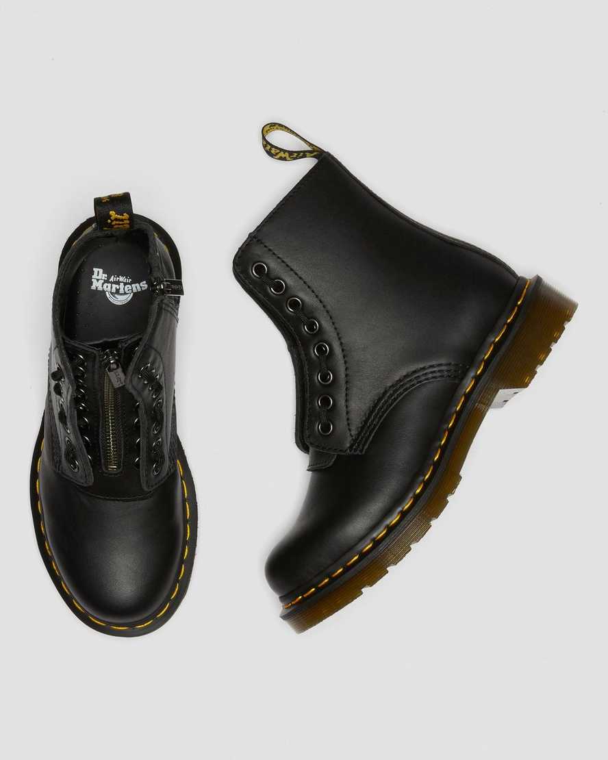black dr martens 1460 pascal nappa womens zipper boots