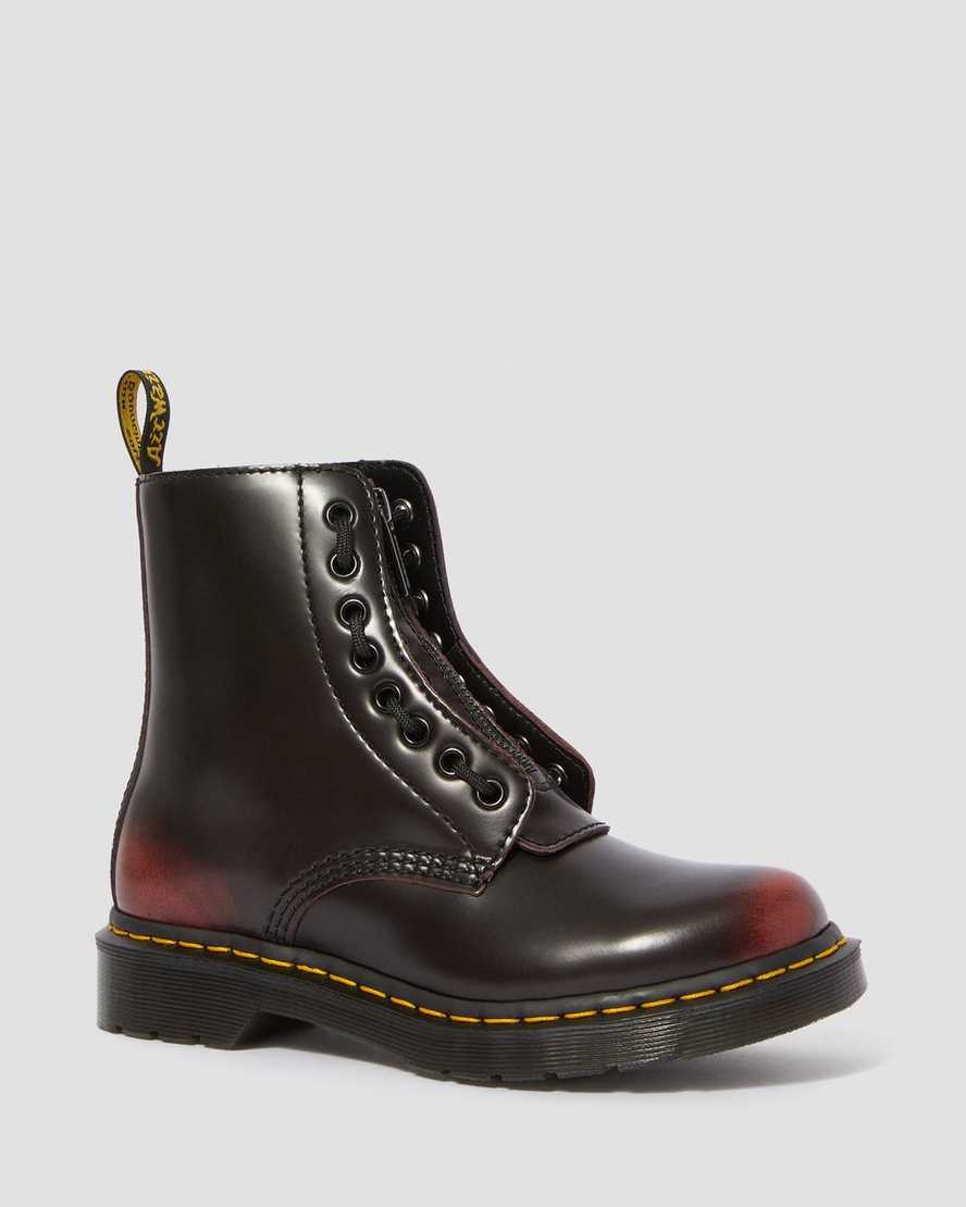 red dr martens 1460 pascal womens zipper boots