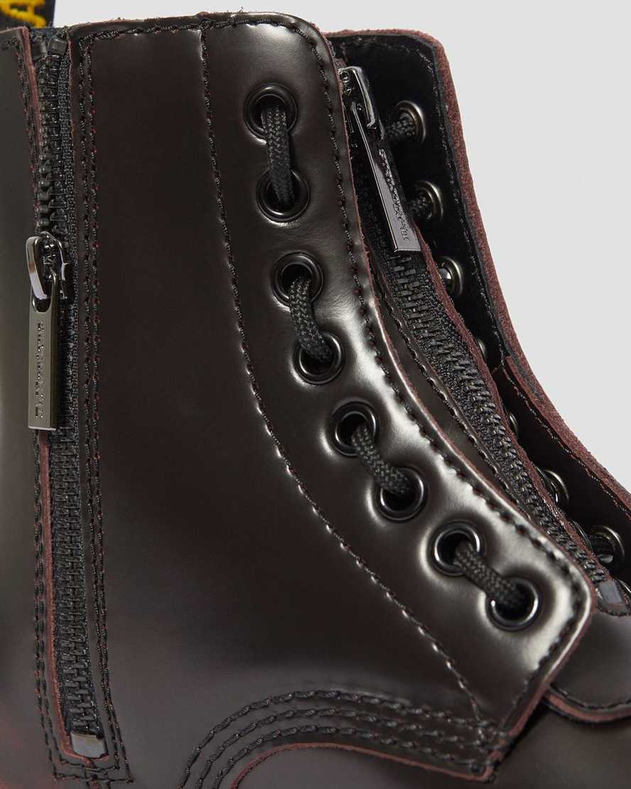 red dr martens 1460 pascal womens zipper boots