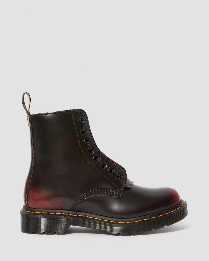 red dr martens 1460 pascal womens zipper boots