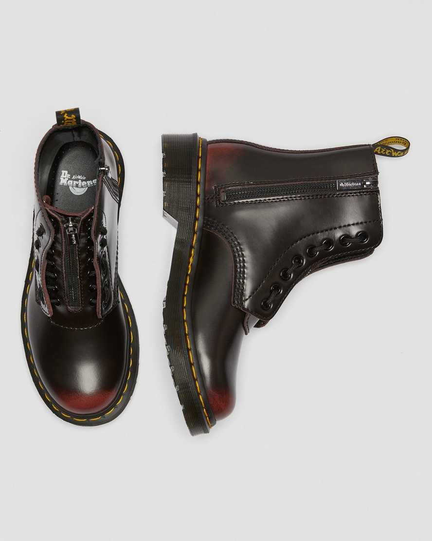 red dr martens 1460 pascal womens zipper boots