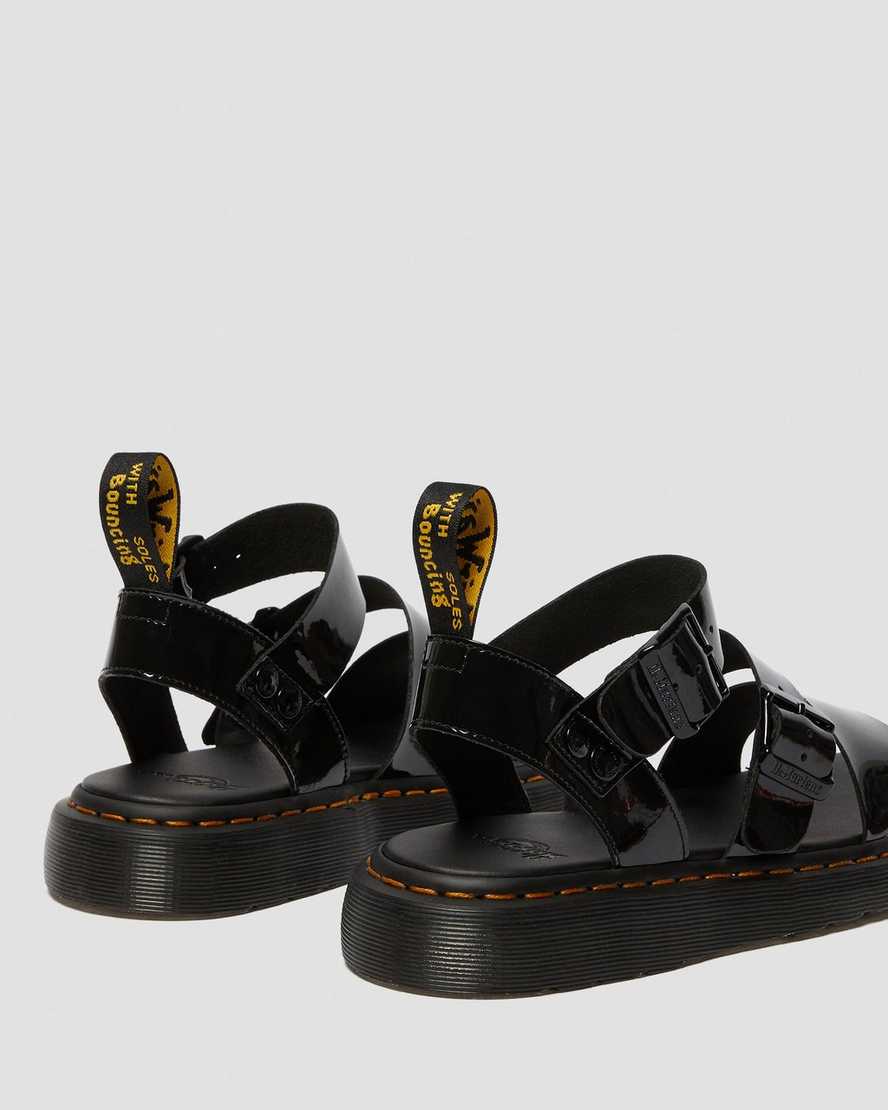 black dr martens gryphon patent womens gladiator sandals