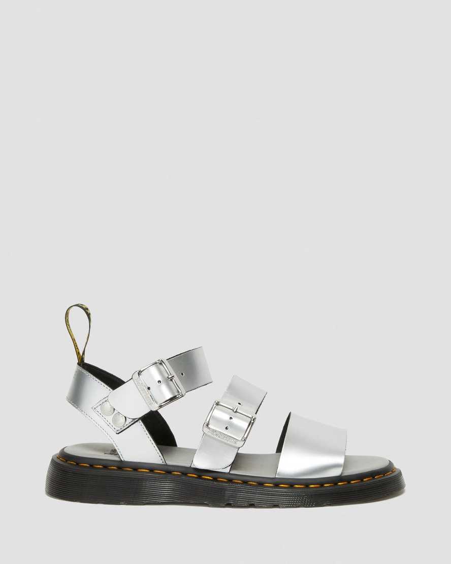 silver dr martens gryphon metallic womens gladiator sandals