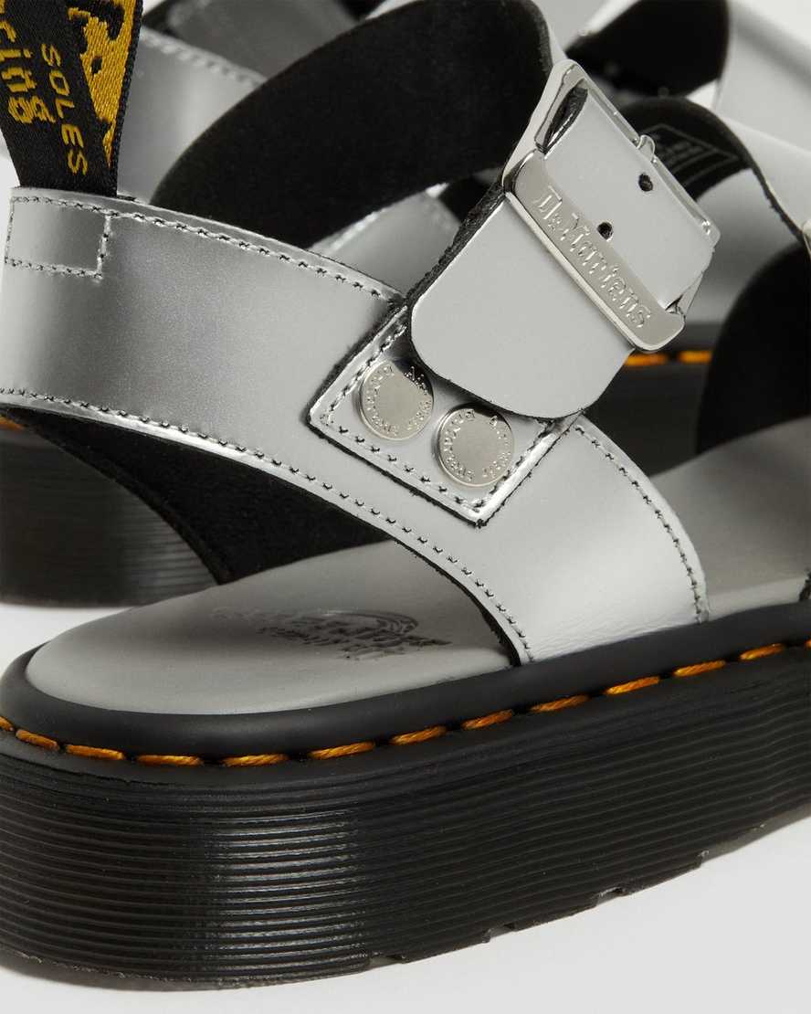 silver dr martens gryphon metallic womens gladiator sandals