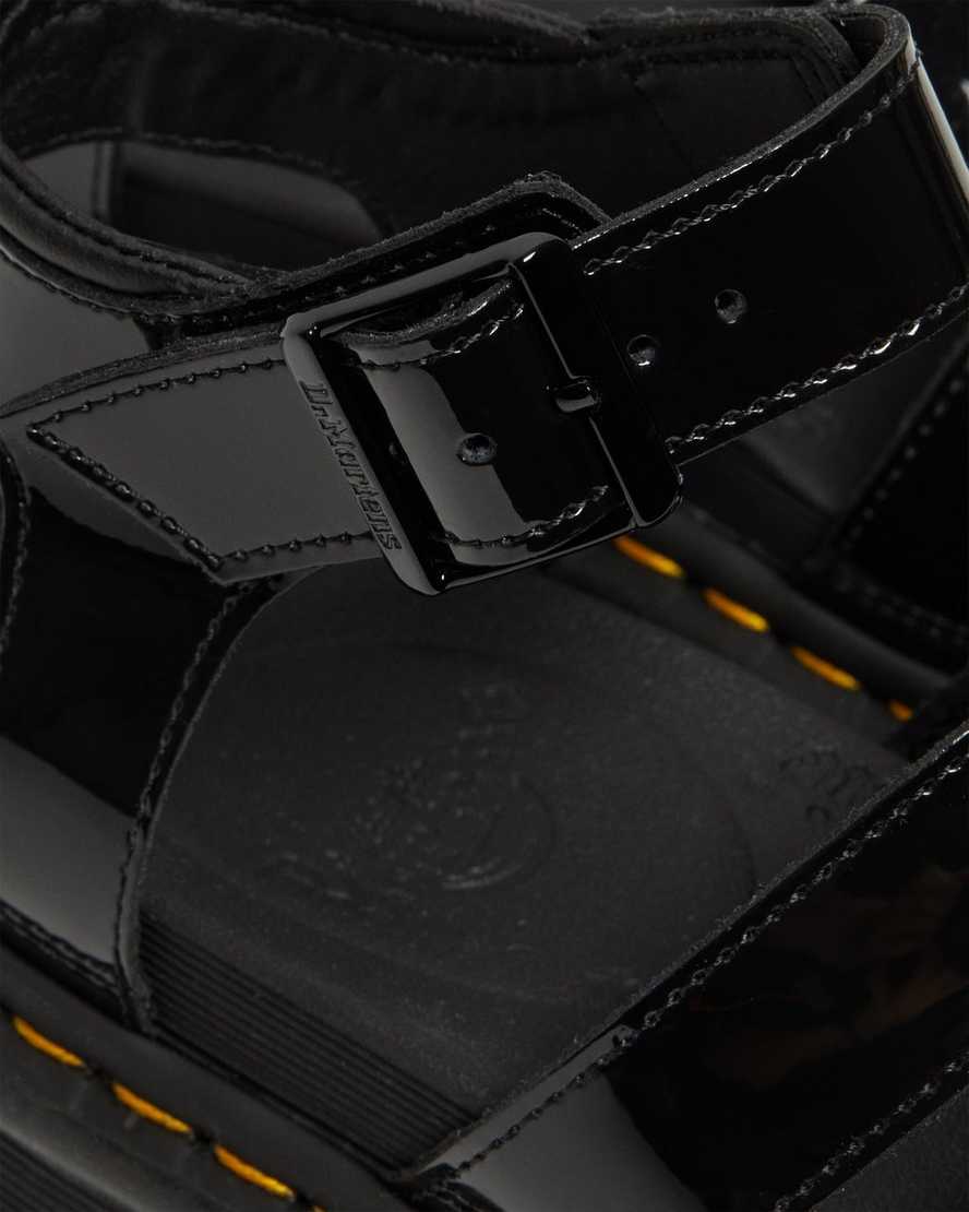 black dr martens blaire patent womens gladiator sandals