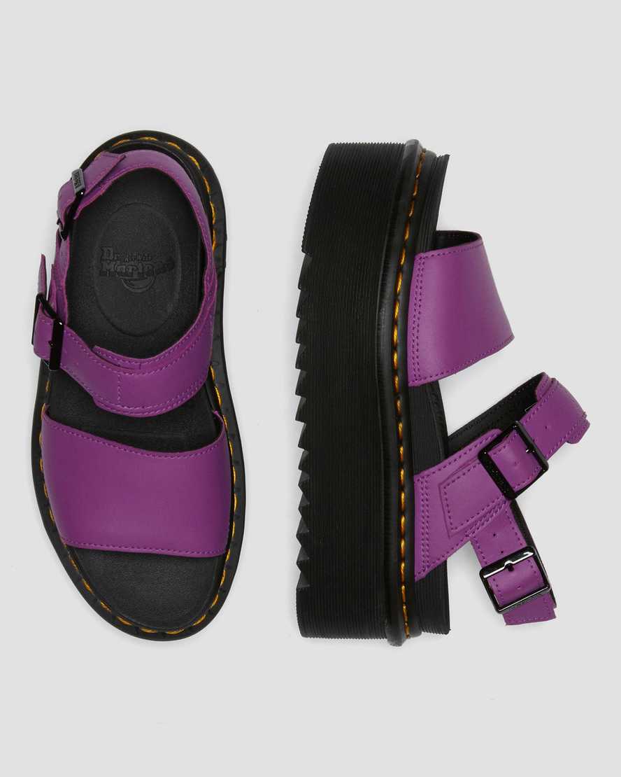 purple dr martens voss strap womens platform sandals
