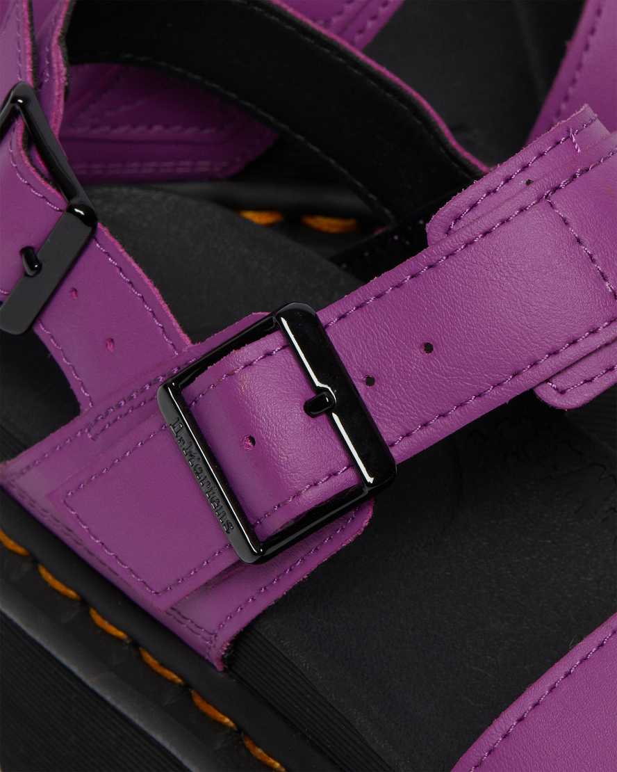 purple dr martens voss strap womens platform sandals