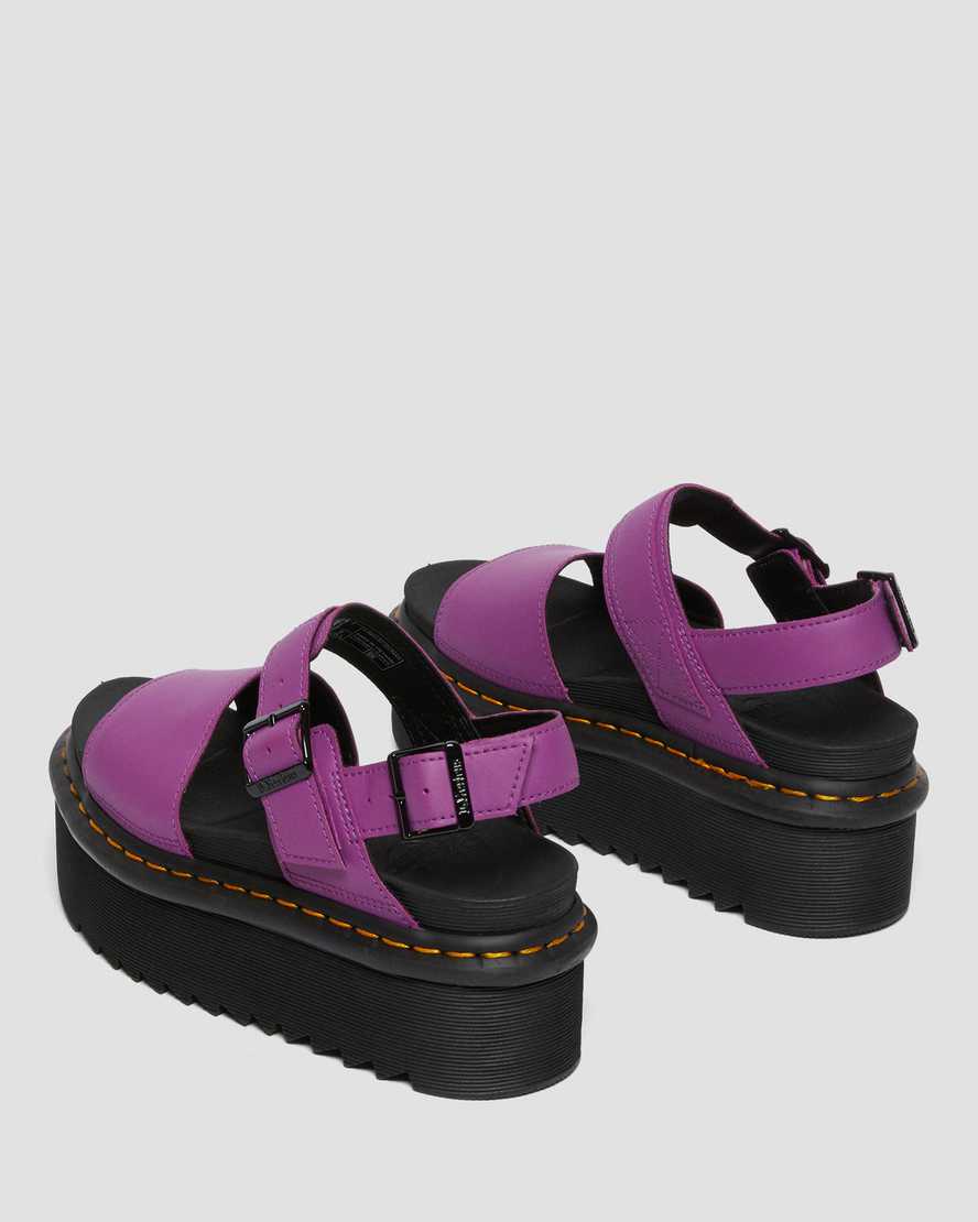 purple dr martens voss strap womens platform sandals
