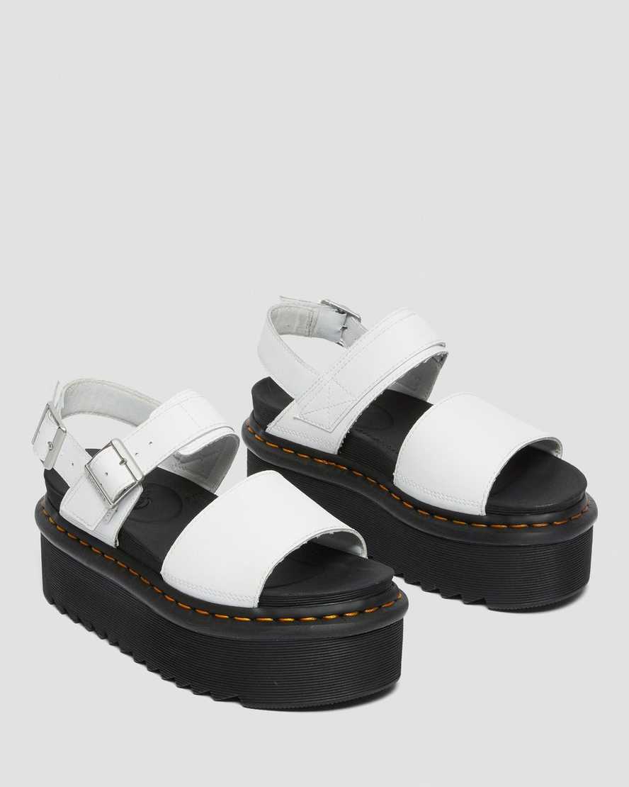 white dr martens voss strap womens platform sandals