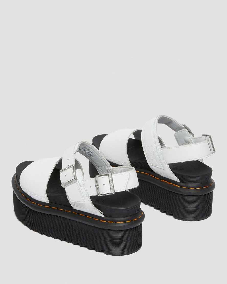 white dr martens voss strap womens platform sandals