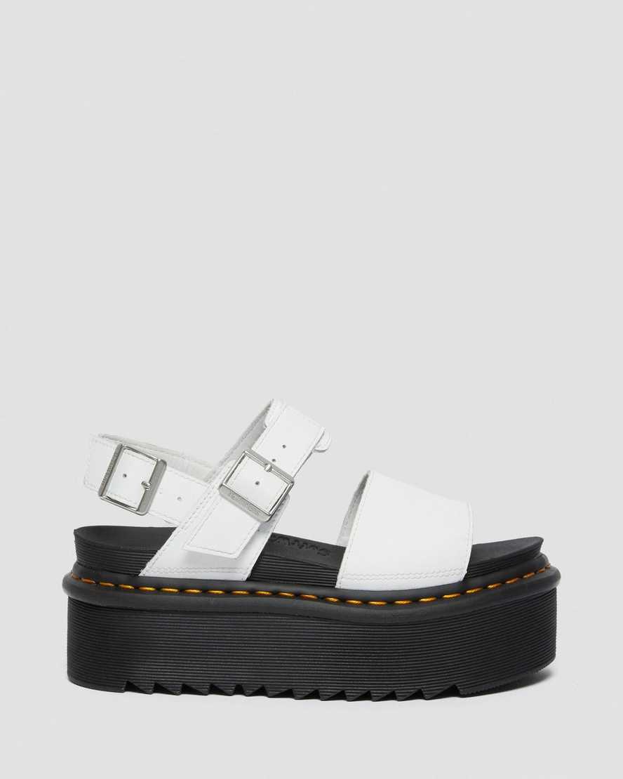 white dr martens voss strap womens platform sandals