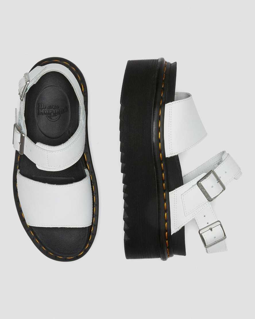 white dr martens voss strap womens platform sandals