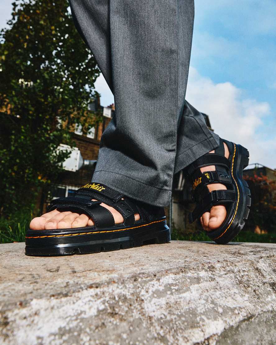 black dr martens pearson webbing womens sandals