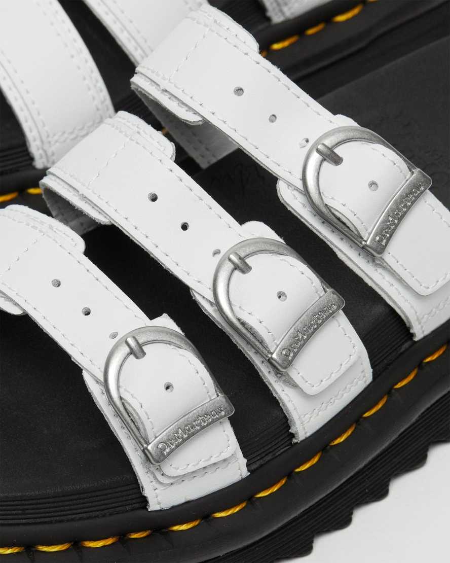 white dr martens blaire womens slide sandals