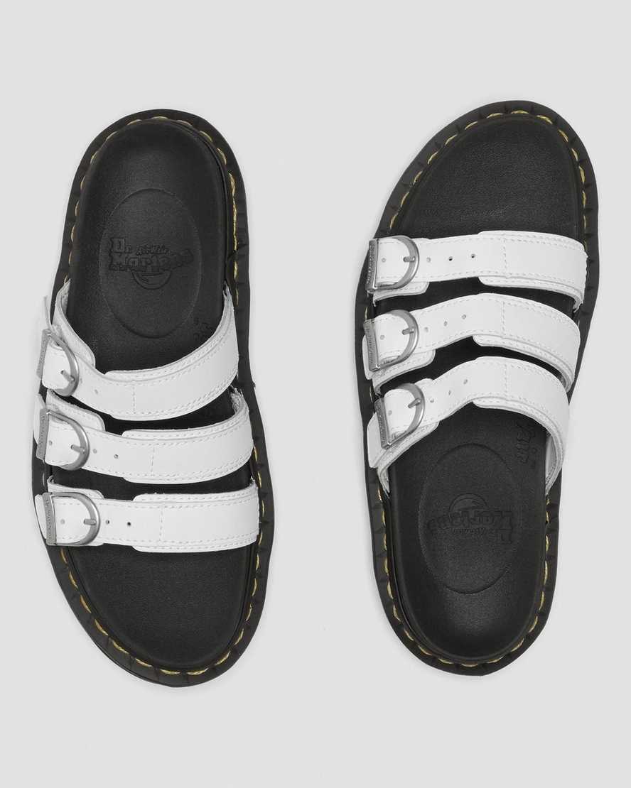 white dr martens blaire womens slide sandals