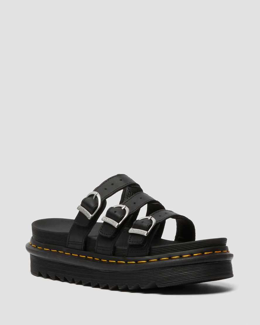 black dr martens blaire womens slide sandals
