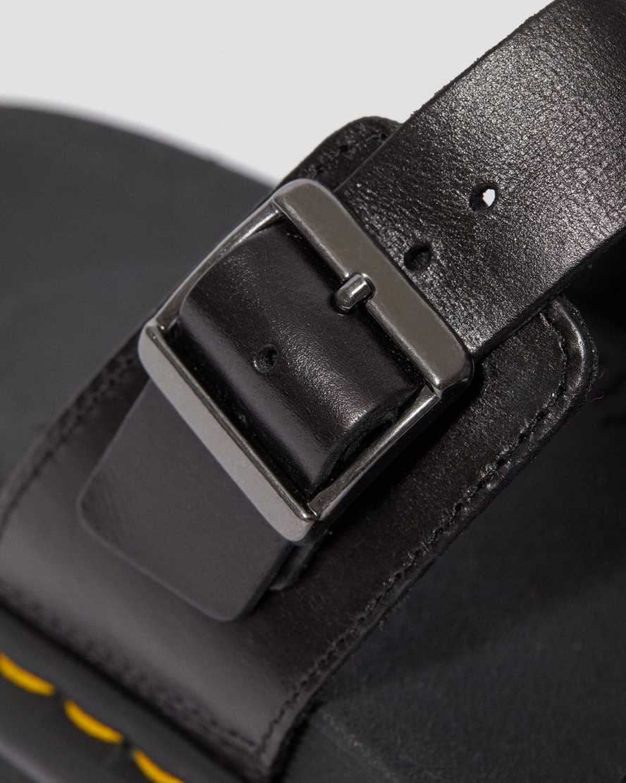 black dr martens myles brando buckle womens slide sandals