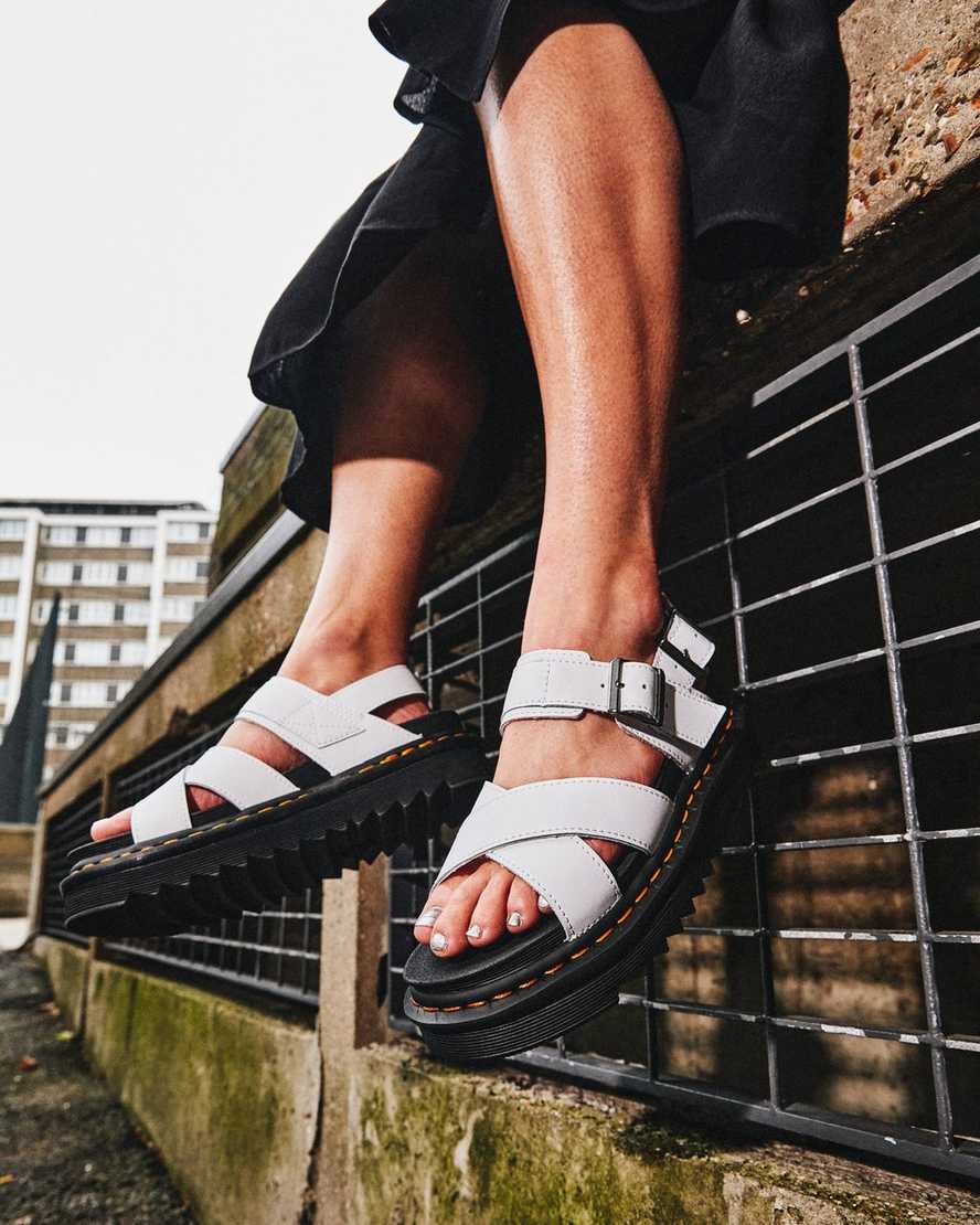 white dr martens voss ii womens strap sandals