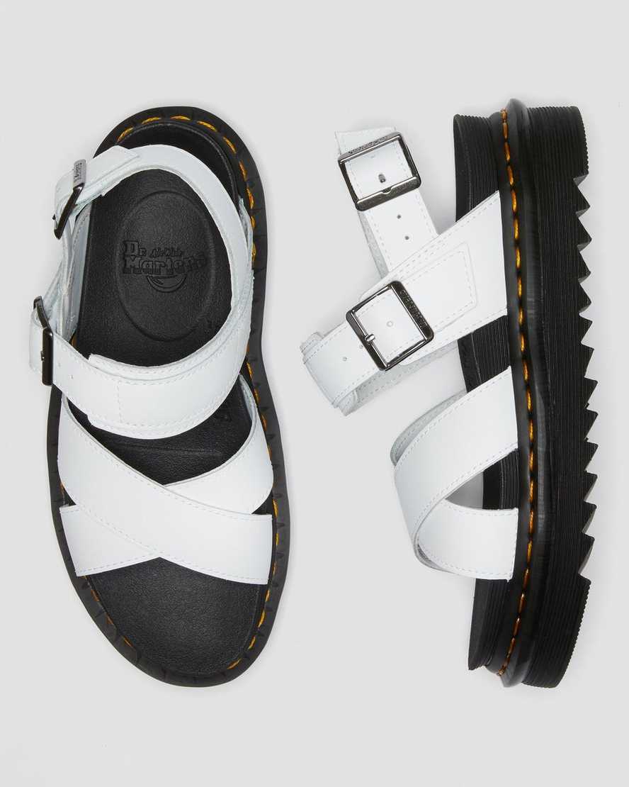 white dr martens voss ii womens strap sandals