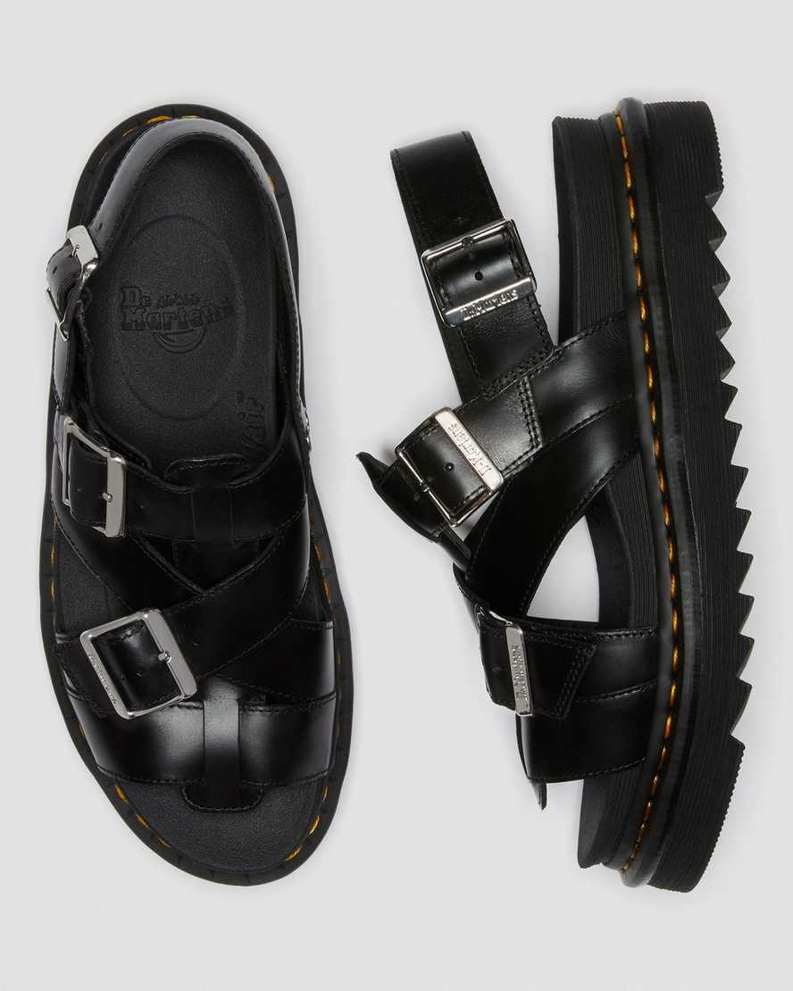 black dr martens terry ii womens strap sandals