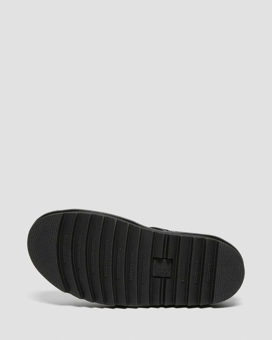 black dr martens voss patent womens strap sandals