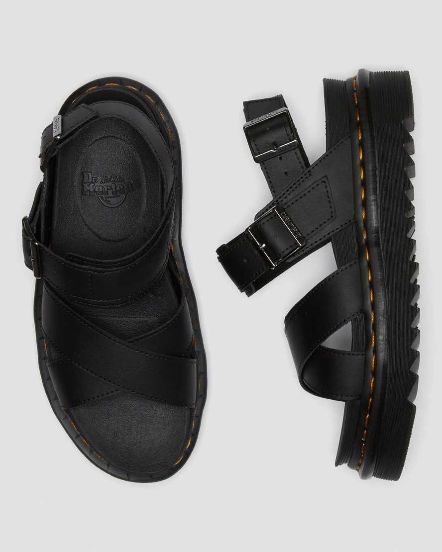 black dr martens voss ii womens strap sandals